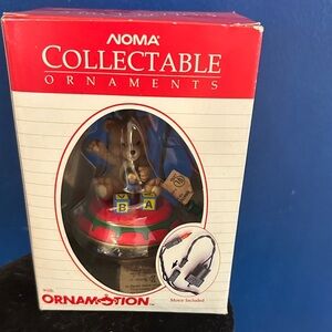 Vintage 1989 Noma Ornamotion Teddy Bear Motorized Rotating Christmas Ornament